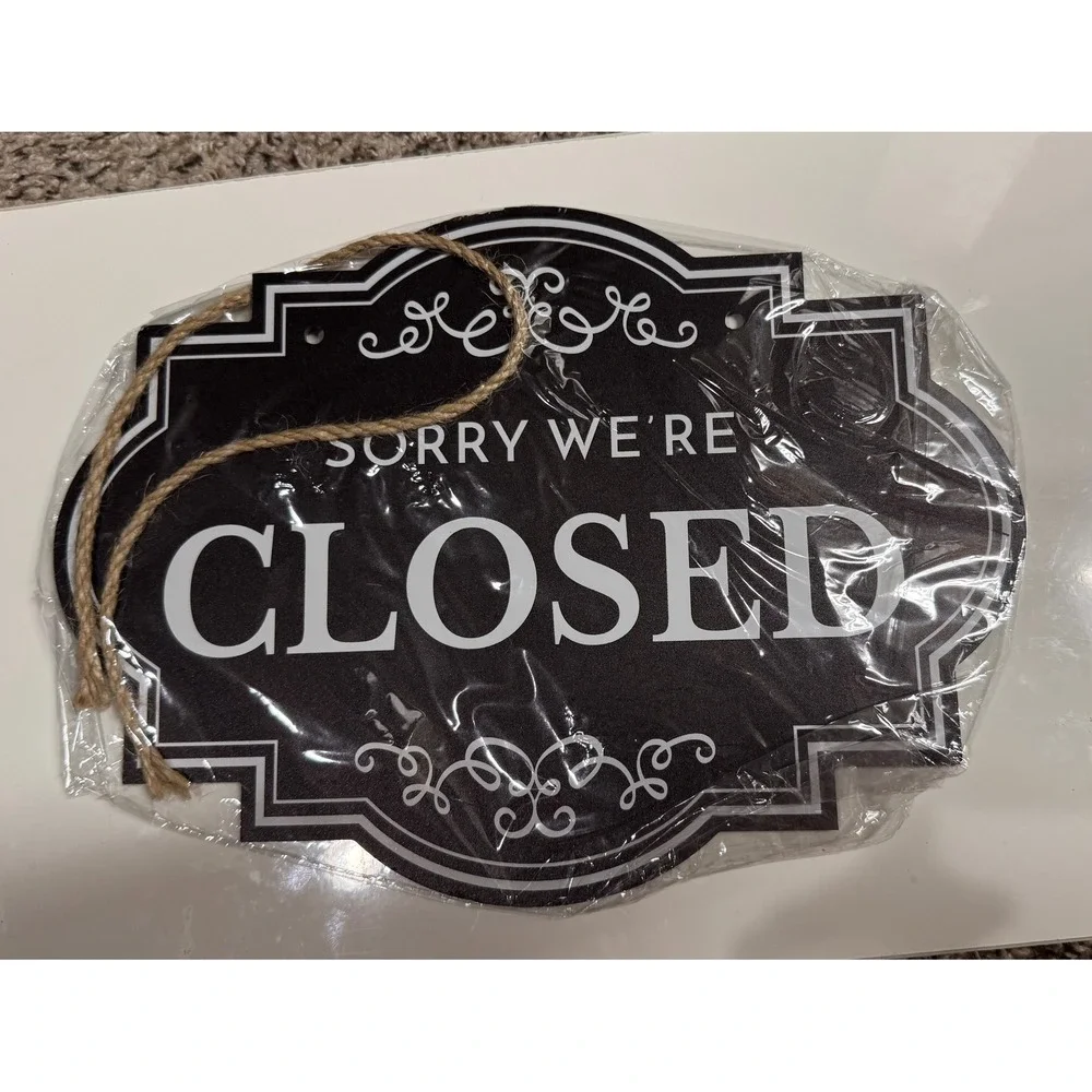 Dimarongton Double Sided Open Closed Sign Business Door Hanging Decor